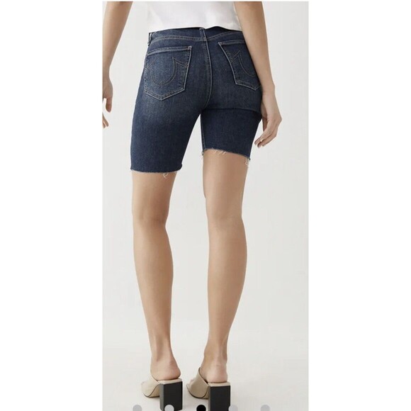 NWT True Religion Women's High rise Mid Cut Off Jean Shorts size 24 - Picture 5 of 8